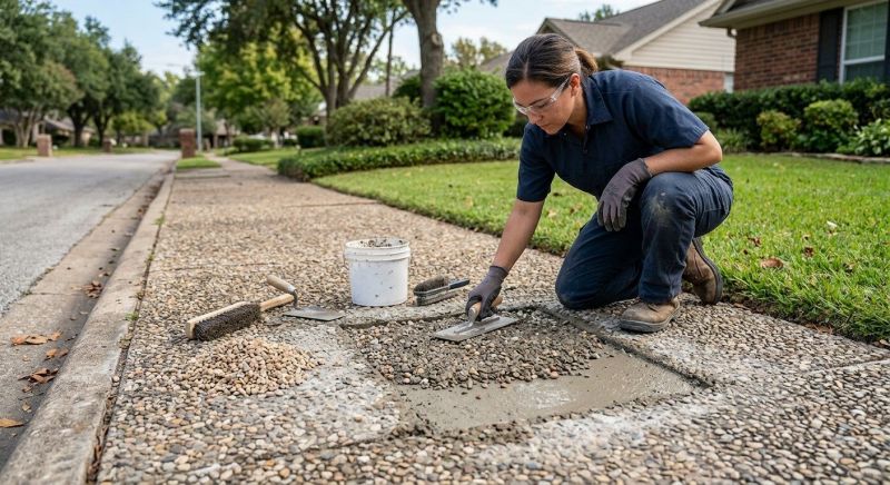 Exposed Aggregate Repair in West Des Moines, IA