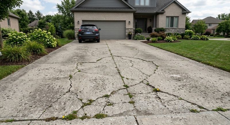 Concrete Driveway Crack Repair in West Des Moines, IA
