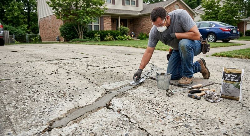 Concrete Driveway Crack Repair in West Des Moines, IA