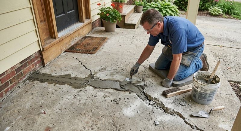 Porch Crack Repair in West Des Moines, IA